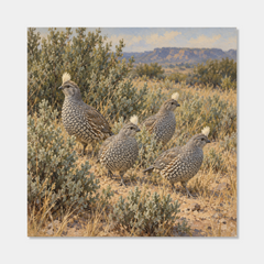 Quail in the Saltbush scaled quail oil painting