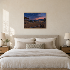 The County Fair at Dusk western oil painting displayed in a family guest room
