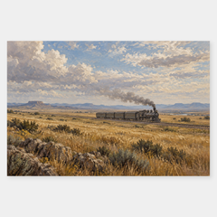 The Last Train West Western oil painting main artwork
