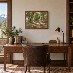 A Place to Rest Western oil painting displayed in an interior scene 1