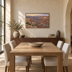 Palo Duro at First Light Western oil painting displayed in an interior scene 3