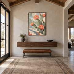 Desert Bloom Pattern Art oil painting displayed in a entryway