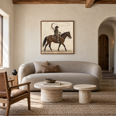 Lasso Rider displayed in a Western-inspired living room