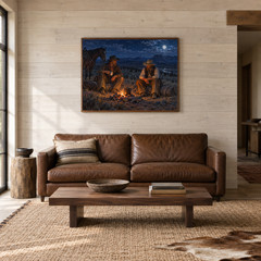 Cowboy Campfire displayed in a Western-inspired living room