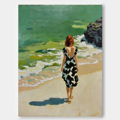 Serene Seaside Woman Art Print For Relaxing Bedroom And Lounge Spaces