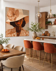 Retro Vintage Style Female Portrait Artwork With Smooth Brushwork And Subtle Texture For Wall Display