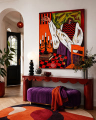 Colorful Abstract People Painting Featuring Dynamic Composition And Rich Textures