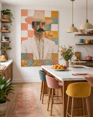 Vintage Inspired Cowboy Art With Textured Canvas And Earthy Tones For Home Office