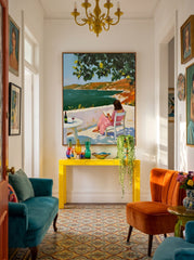 Serene Moments Wall Art Peaceful Woman Reading Book Near Ocean View Decoration