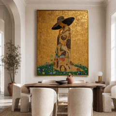 Sunlit Kimono Muse – Ornate Figurative Floral Wall Art
