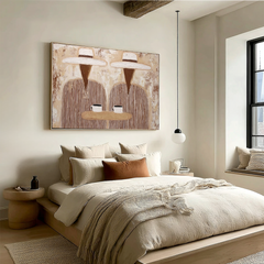Coffee Break – Hand-Painted Minimalist Oil Painting