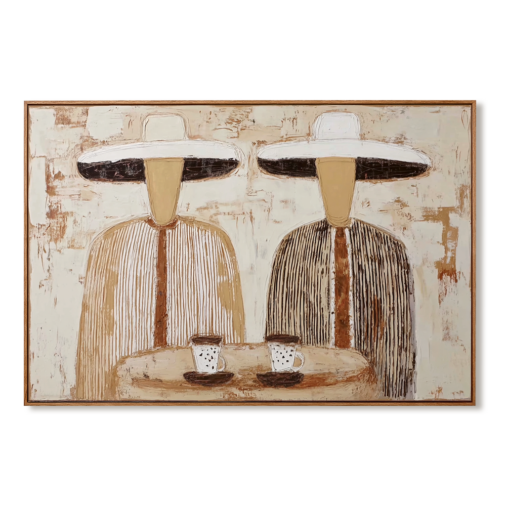 Desert Walk – Hand-Painted Minimalist Oil Painting hand-painted wall art
