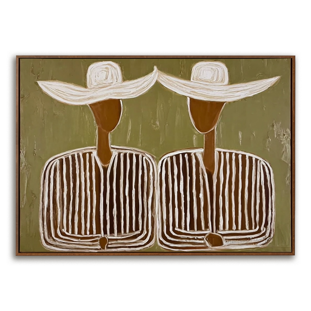 Harmonious Companions – Western Wall Art hand-painted wall art