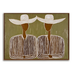 Harmonious Companions – Western Wall Art hand-painted wall art