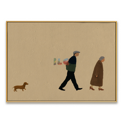A Gentle Walk Home – Minimal Figurative Lifestyle Wall Art hand-painted wall art