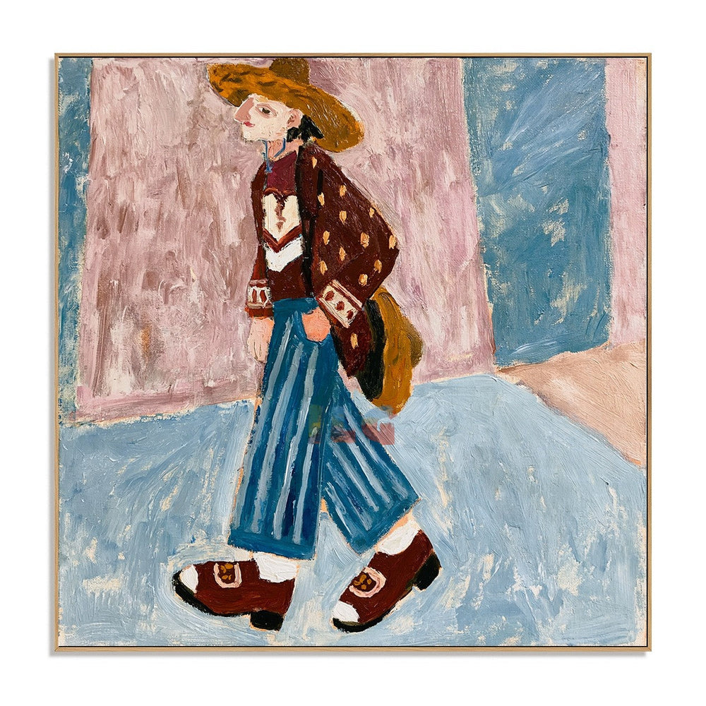 Autumn Stroll – Vintage Fashion Figurative Wall Art hand-painted wall art