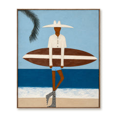 Azure Tidekeeper – Coastal Figurative Wall Art hand-painted wall art