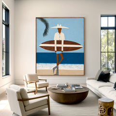 Azure Tidekeeper – Coastal Figurative Wall Art