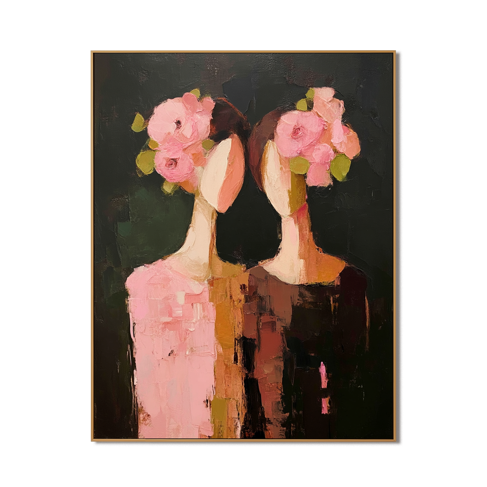 Blooming Silence – Abstract Floral Figurative Wall Art hand-painted wall art