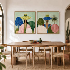 Botanical Hat Stories – Abstract Portrait Wall Art Set
