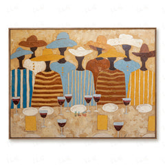 Celebration Gathering – Figurative Wall Art hand-painted wall art