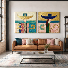 Coastal Riders – Abstract Portrait Wall Art Set