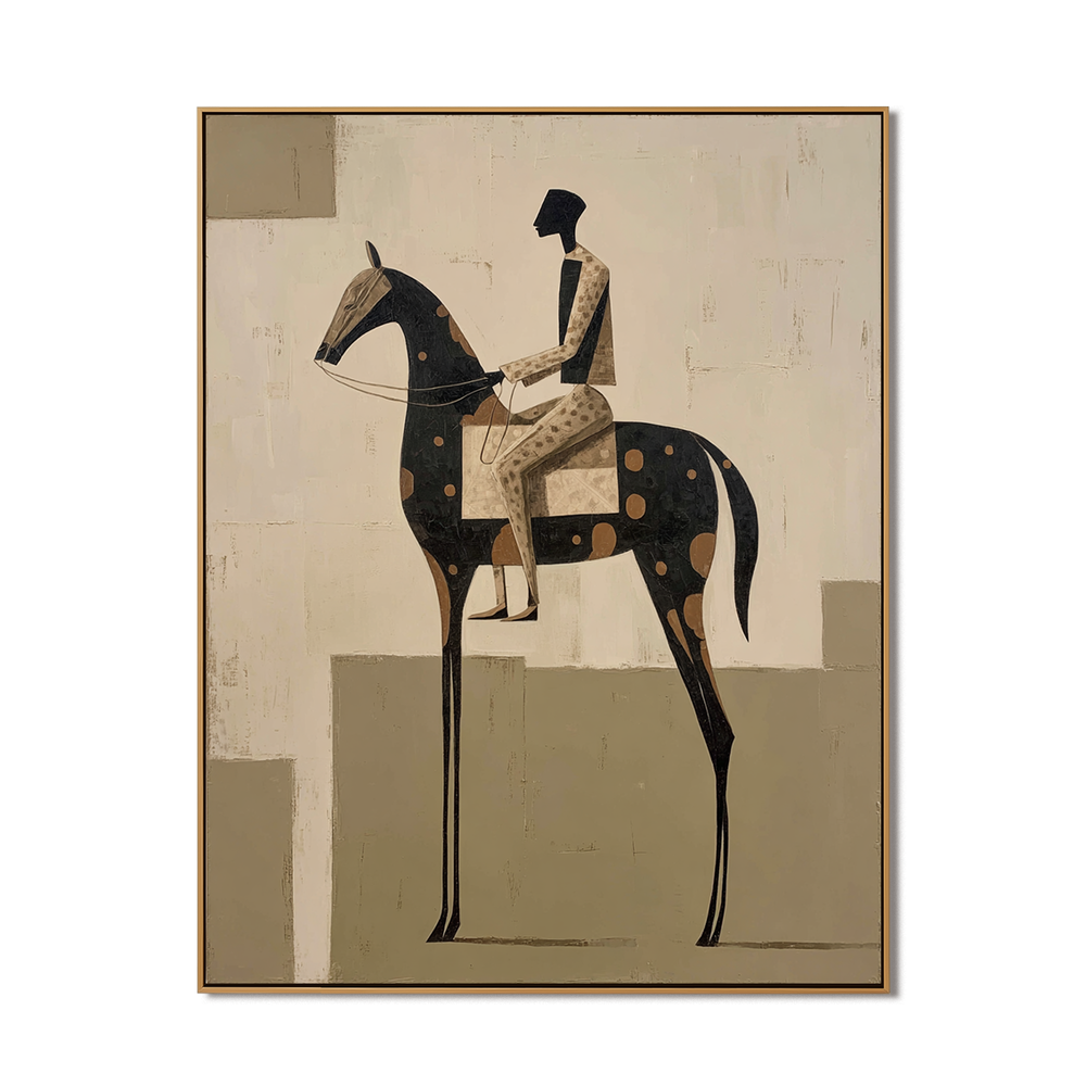 Desert Rider Silhouette – Equestrian Figurative Wall Art hand-painted wall art