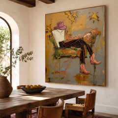 Golden Echo Wanderer – Contemporary Figurative Wall Art
