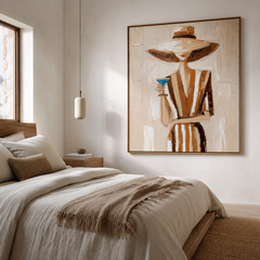 Golden Hour Muse – Modern Abstract Female Portrait Wall Art