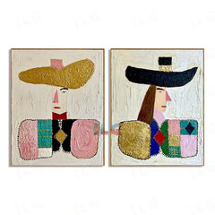 Modern Heritage – Abstract Portrait Wall Art Set hand-painted wall art