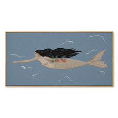 Ocean Myth Mermaid – Contemporary Figurative Coastal Wall Art hand-painted wall art