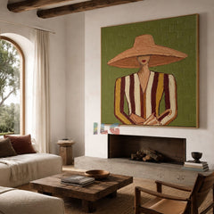 Olive Muse Portrait – Modern Figurative Wall Art
