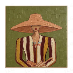Olive Muse Portrait – Modern Figurative Wall Art hand-painted wall art