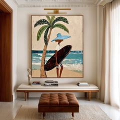 Palm Breeze Voyager – Coastal Figurative Wall Art