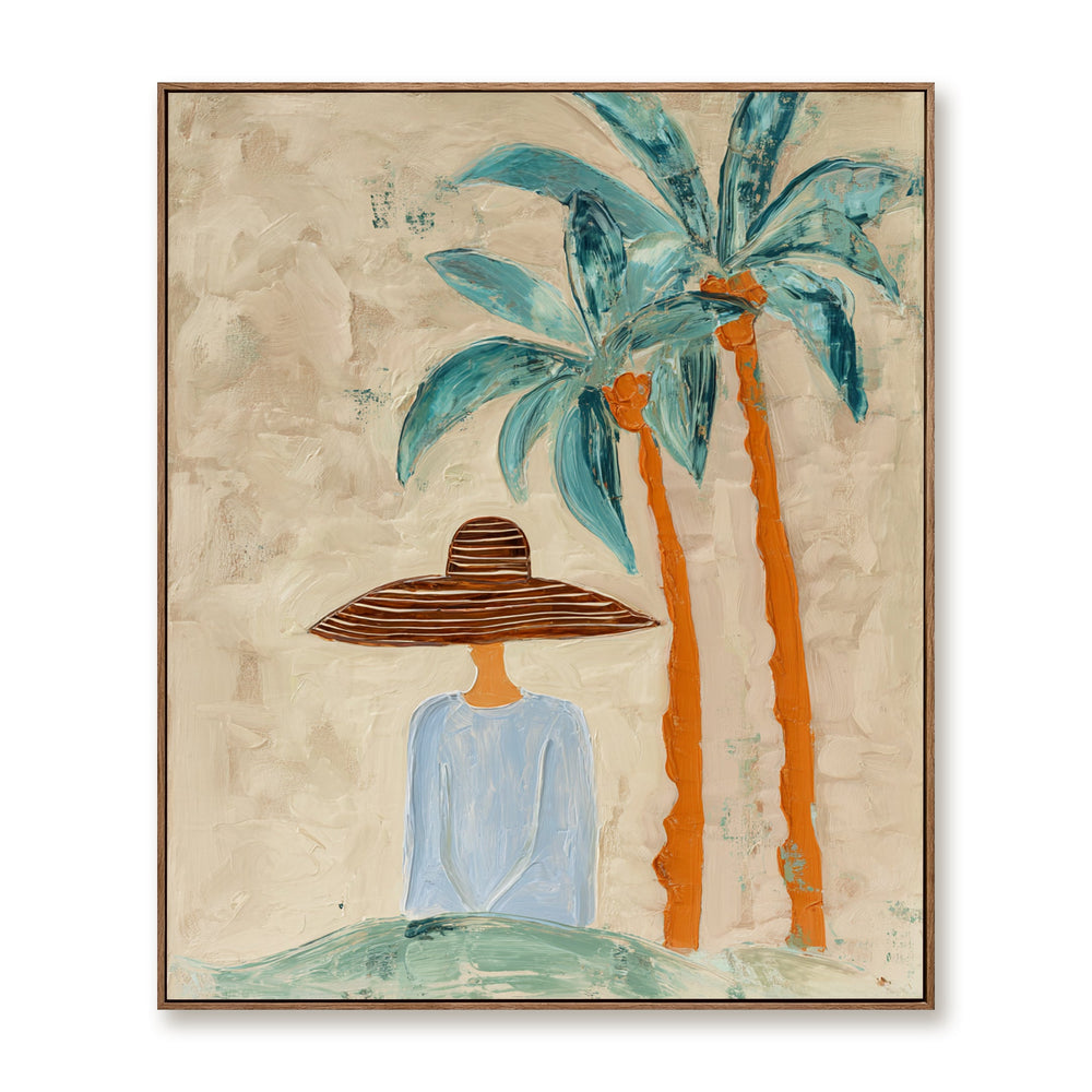 Palm Shade Moment – Coastal Wall Art hand-painted wall art