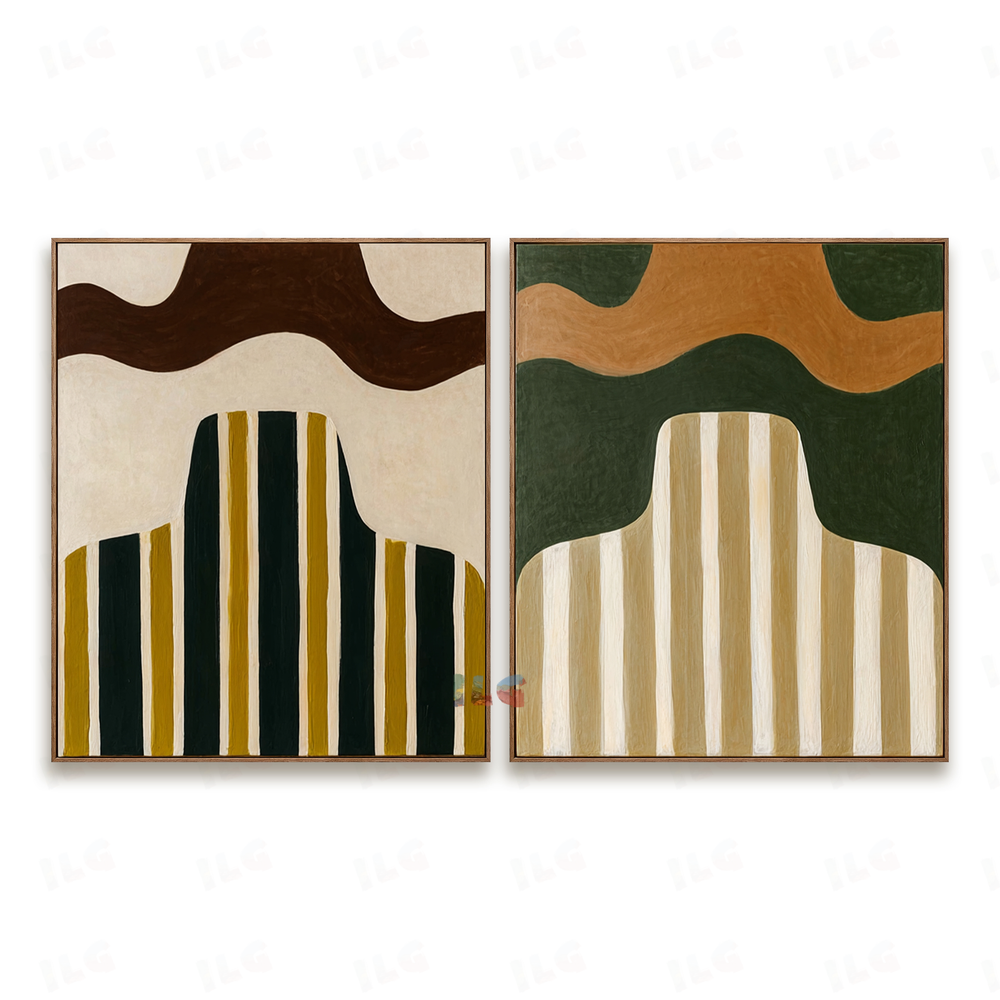 Silent Horizons Duo – Abstract Figurative Wall Art hand-painted wall art