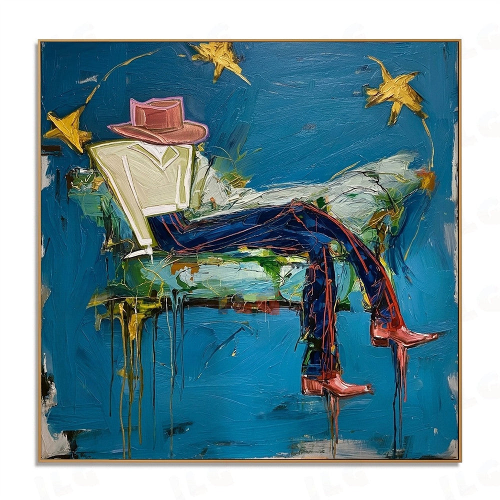 Starlit Drift – Contemporary Figurative Wall Art hand-painted wall art