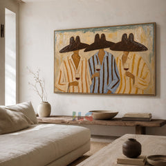 Sunset Lounge – Three Figures in Wide Brim Harmony
