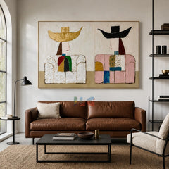 The Quiet Duo – Abstract Figurative Wall Art