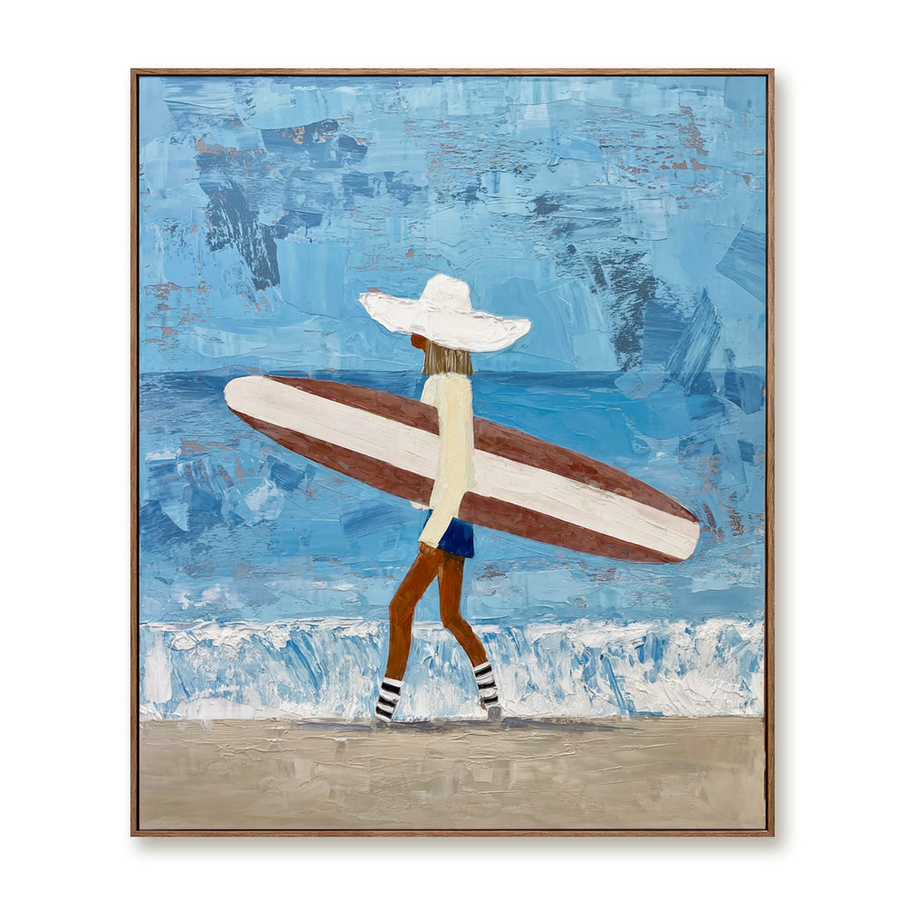 Tidebound Journey – Coastal Figurative Wall Art hand-painted wall art