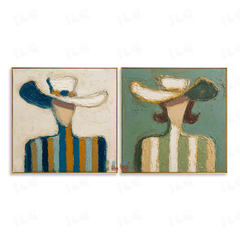 Woven Horizon Duo – Figurative Wall Art hand-painted wall art