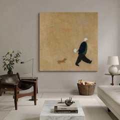 Morning Walk – Minimalist Figure Canvas Art