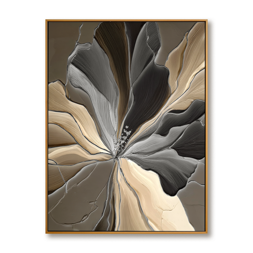 Neutral Textured Flower – Textured Floral Wall Art hand-painted wall art