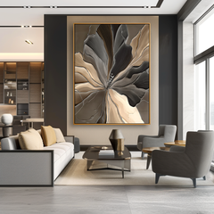 Neutral Textured Flower – Textured Floral Wall Art