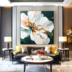 Radiant Stillness – Textured Floral Wall Art