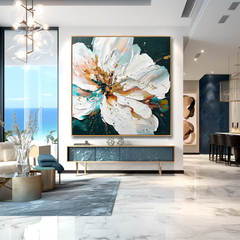 Radiant Stillness – Textured Floral Wall Art