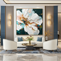 Radiant Stillness – Textured Floral Wall Art