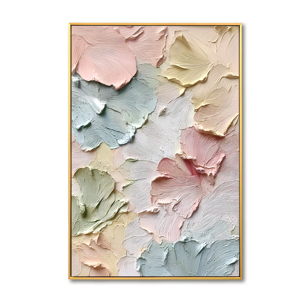 Whispers of Spring Pastel Textured Flower Hand-Painted Abstract Floral – Textured Floral Wall Art hand-painted wall art