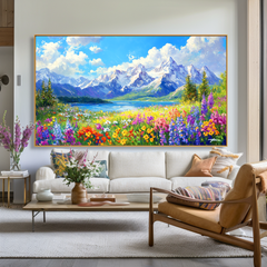 Alpine Promise – Snow Mountain Lake Wildflower Wall Art