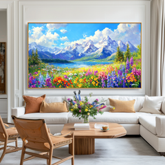 Alpine Promise – Snow Mountain Lake Wildflower Wall Art